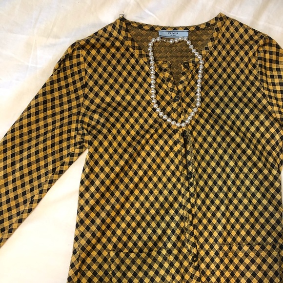 Prada Vintage Gold and Black Blouse - Picture 2 of 5
